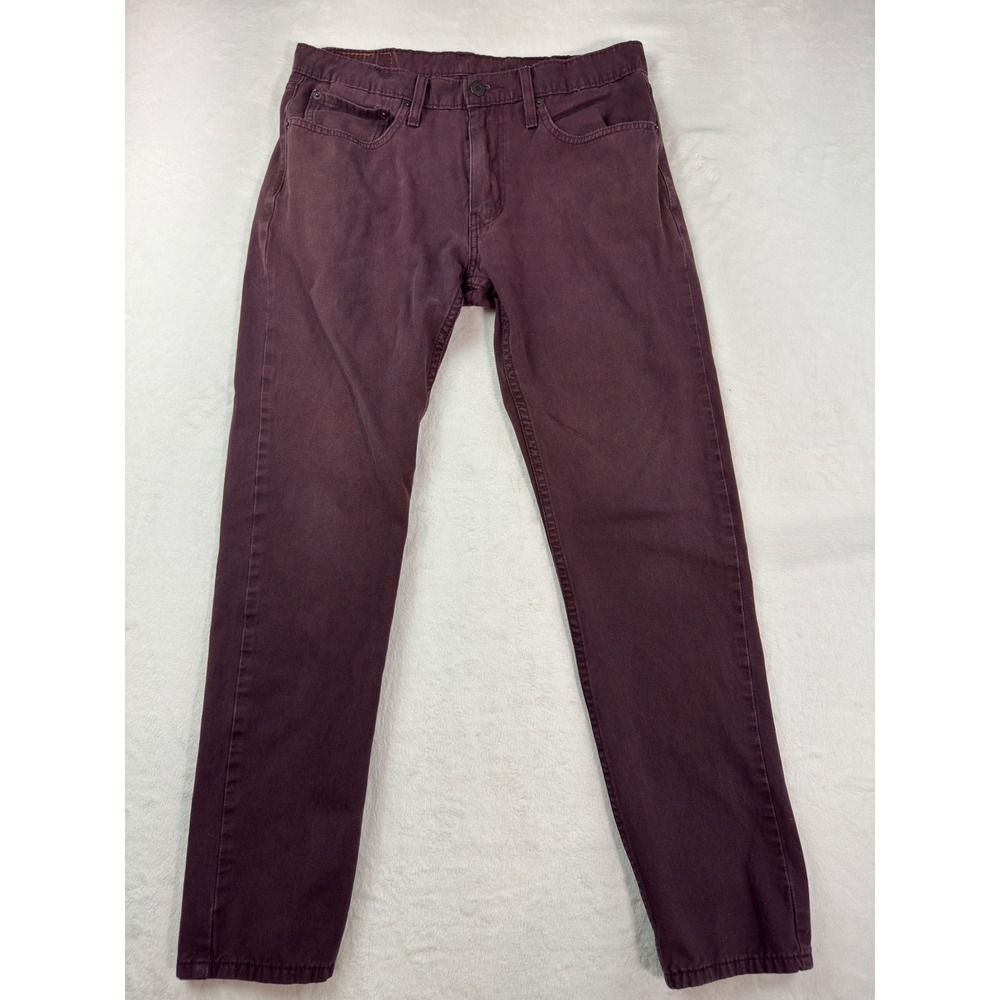 Levis 512 Slim Taper Pants Mens 32x32 Burgundy Maroon Stretch Twill 28833-0291
